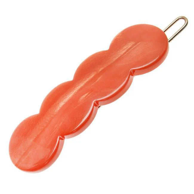 Scalloped Tige Boule Barrette Classic - Nacro Coral