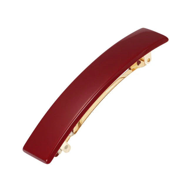 France Luxe Classic Rectangle Barrette Solid - Cranberry – Blushington.com