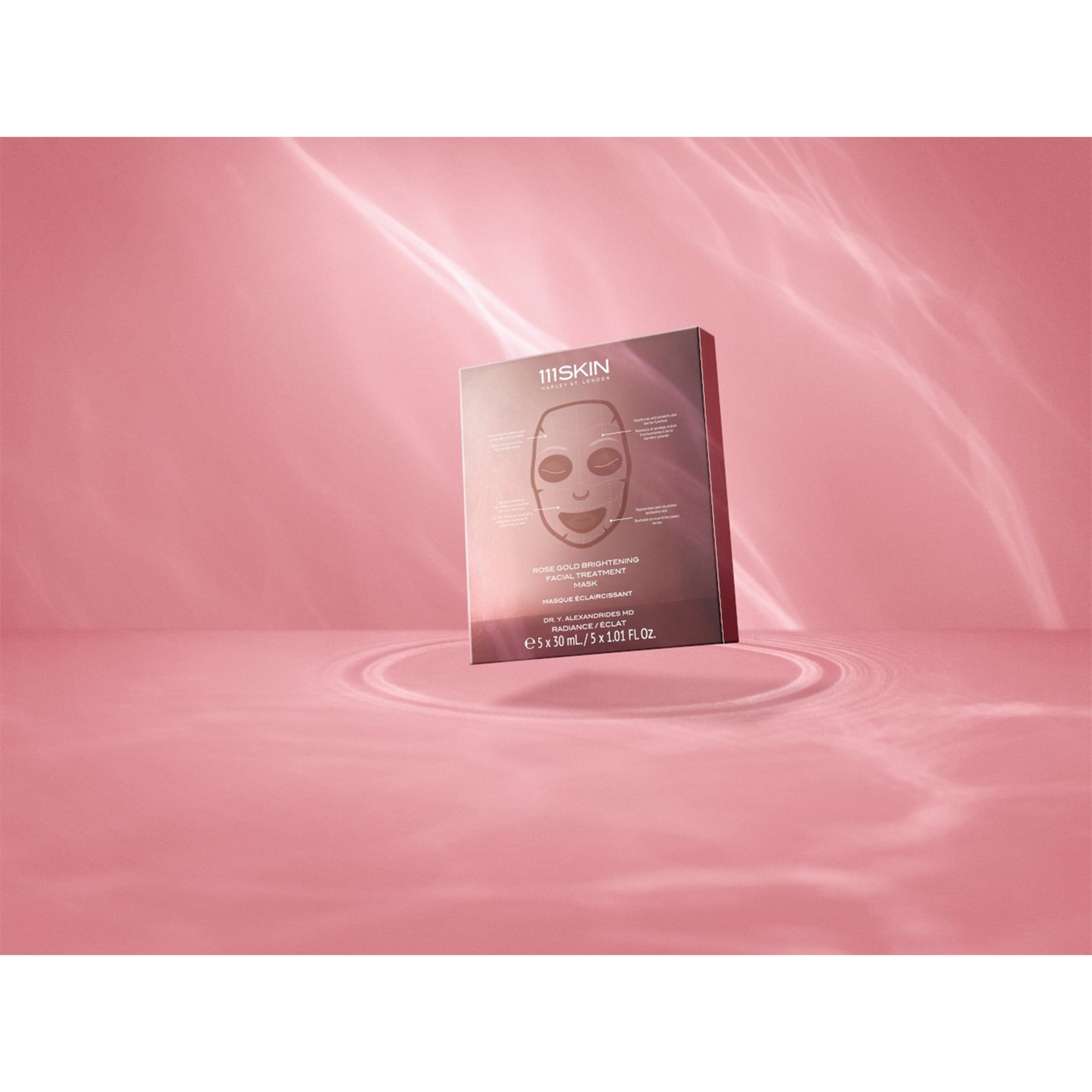 Máscara de tratamiento facial iluminadora de oro rosa