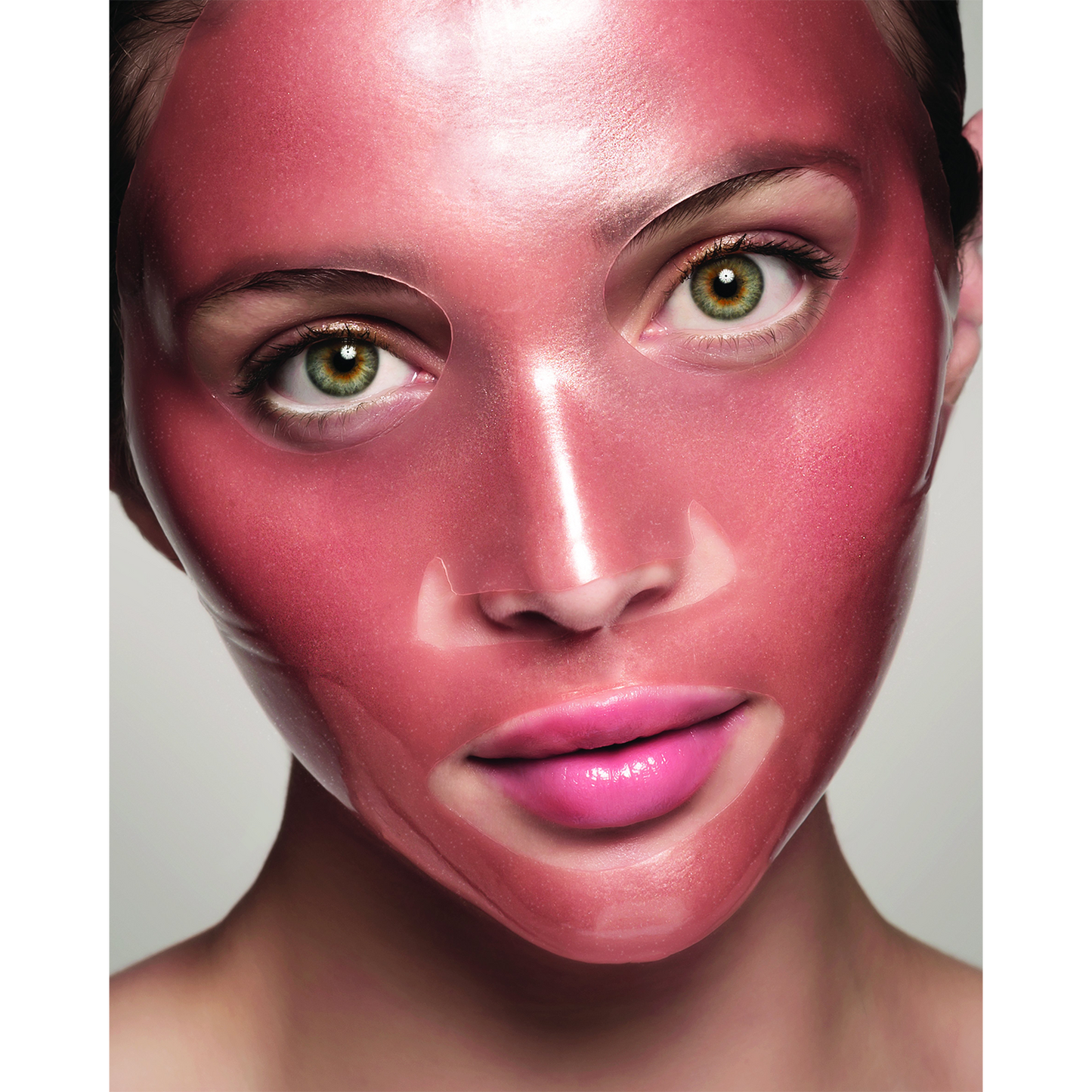 Máscara de tratamiento facial iluminadora de oro rosa
